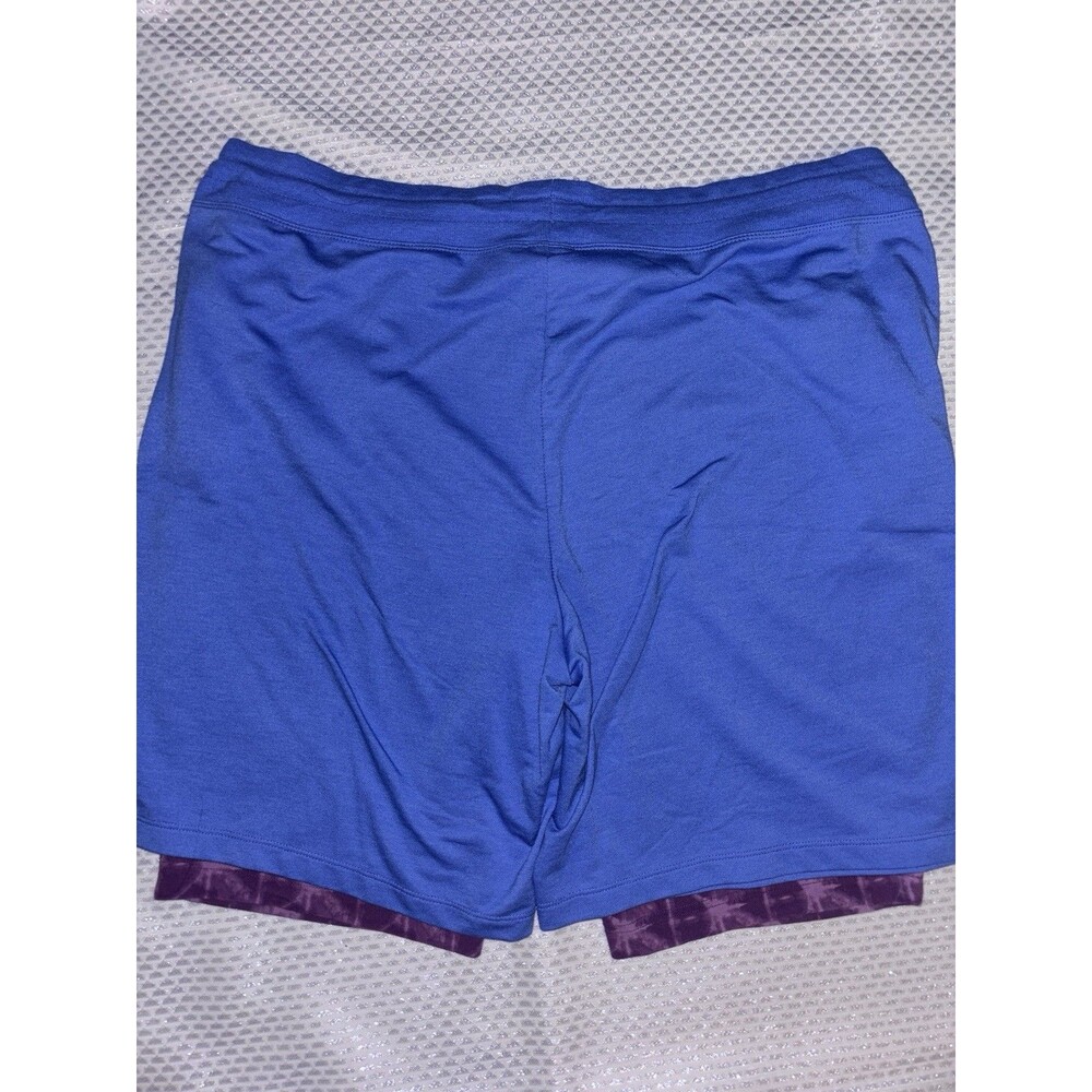 Athletic Works Terra & Sky Women's Plus Tie-Dye Shorts Blue Purple Drawstring